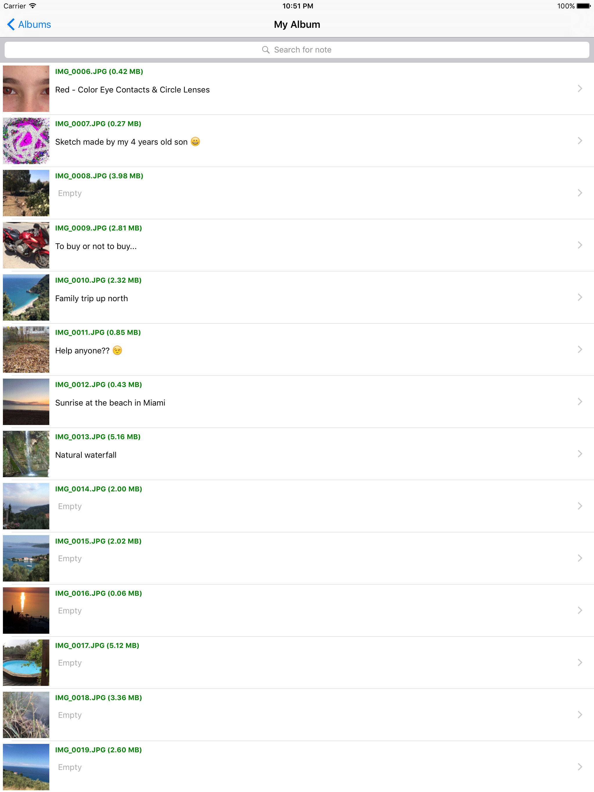 Photo Note - With Search