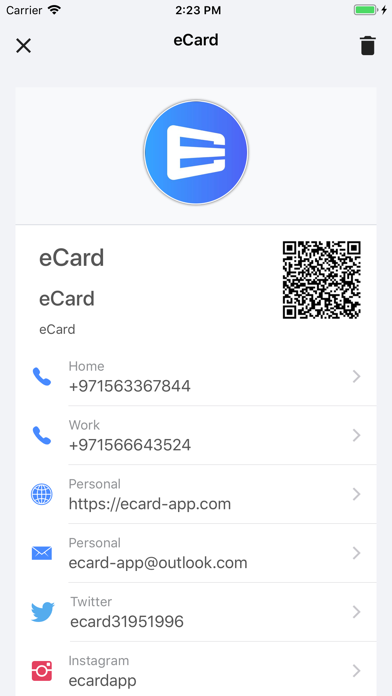 eCard-App screenshot