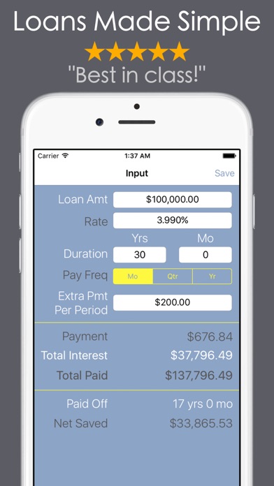 Screenshot #1 pour Loan Calculator PRO - Mortgage