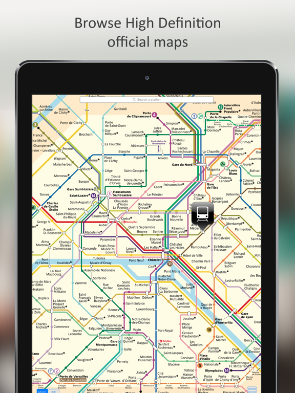 Paris Métro Map iPad screenshot 1 - Navigation app