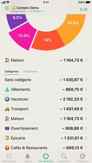 Capture d'écran de CashSync sur iPhone 2