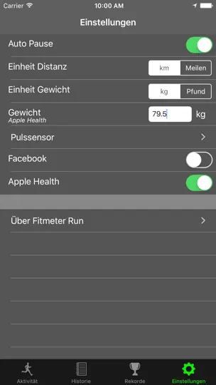 Screenshot von Fitmeter Run Basic – GPS Lauf auf dem iPhone 5