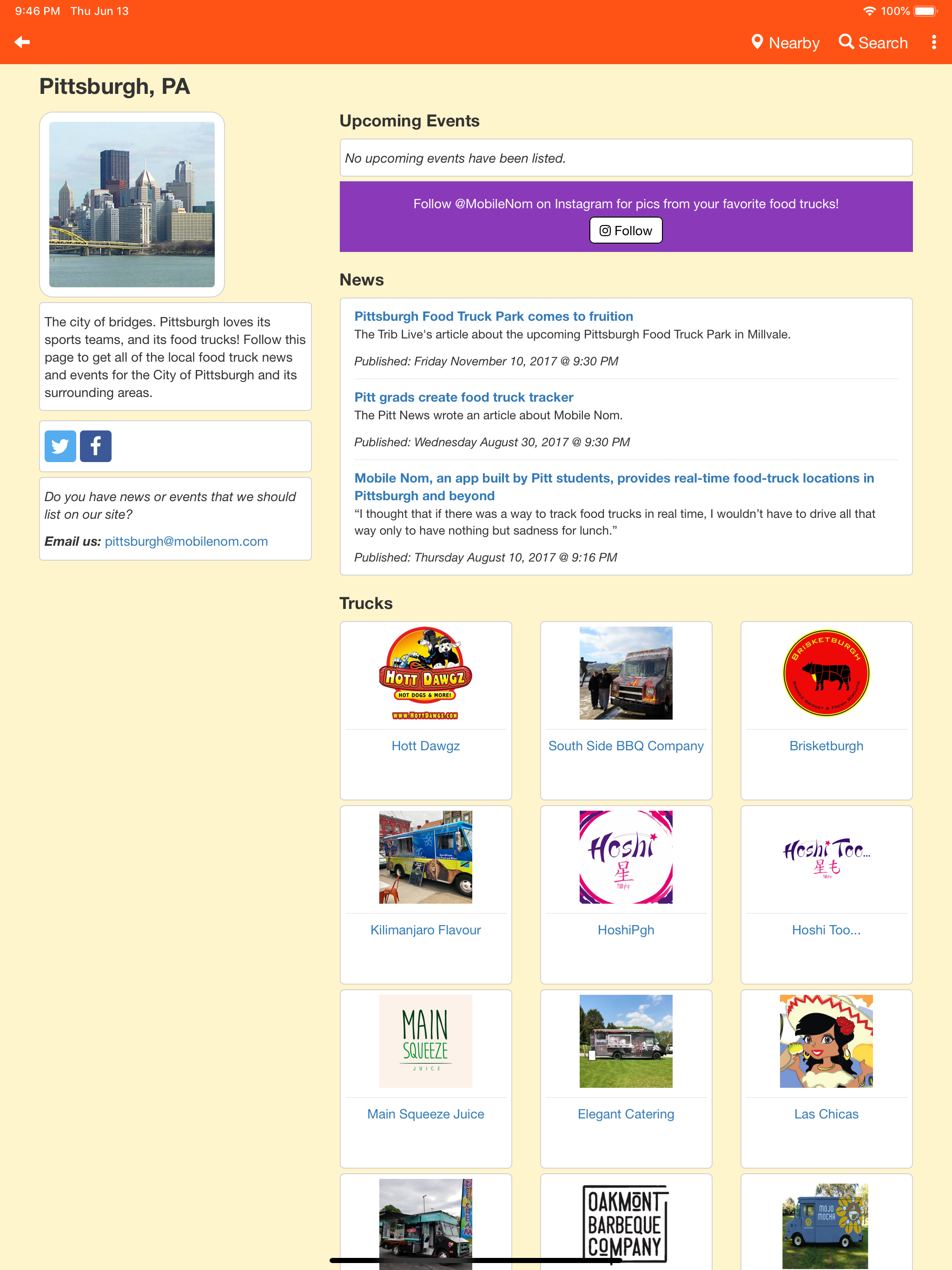 Mobile Nom - Food Truck Finder