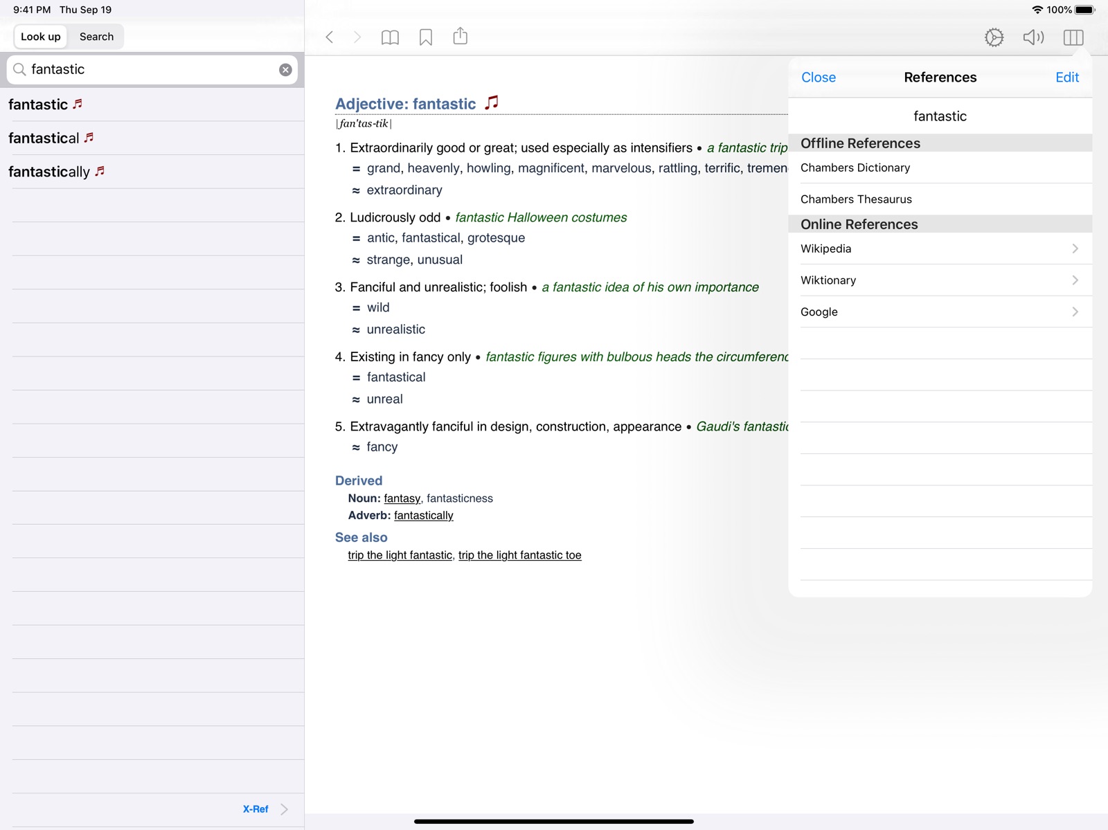 WordWeb Audio Dictionary ipad screenshot 2