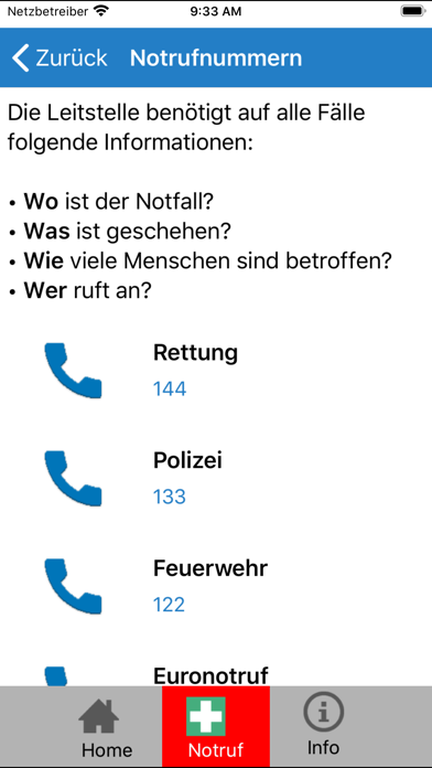 Erste Hilfe Hand Screenshot