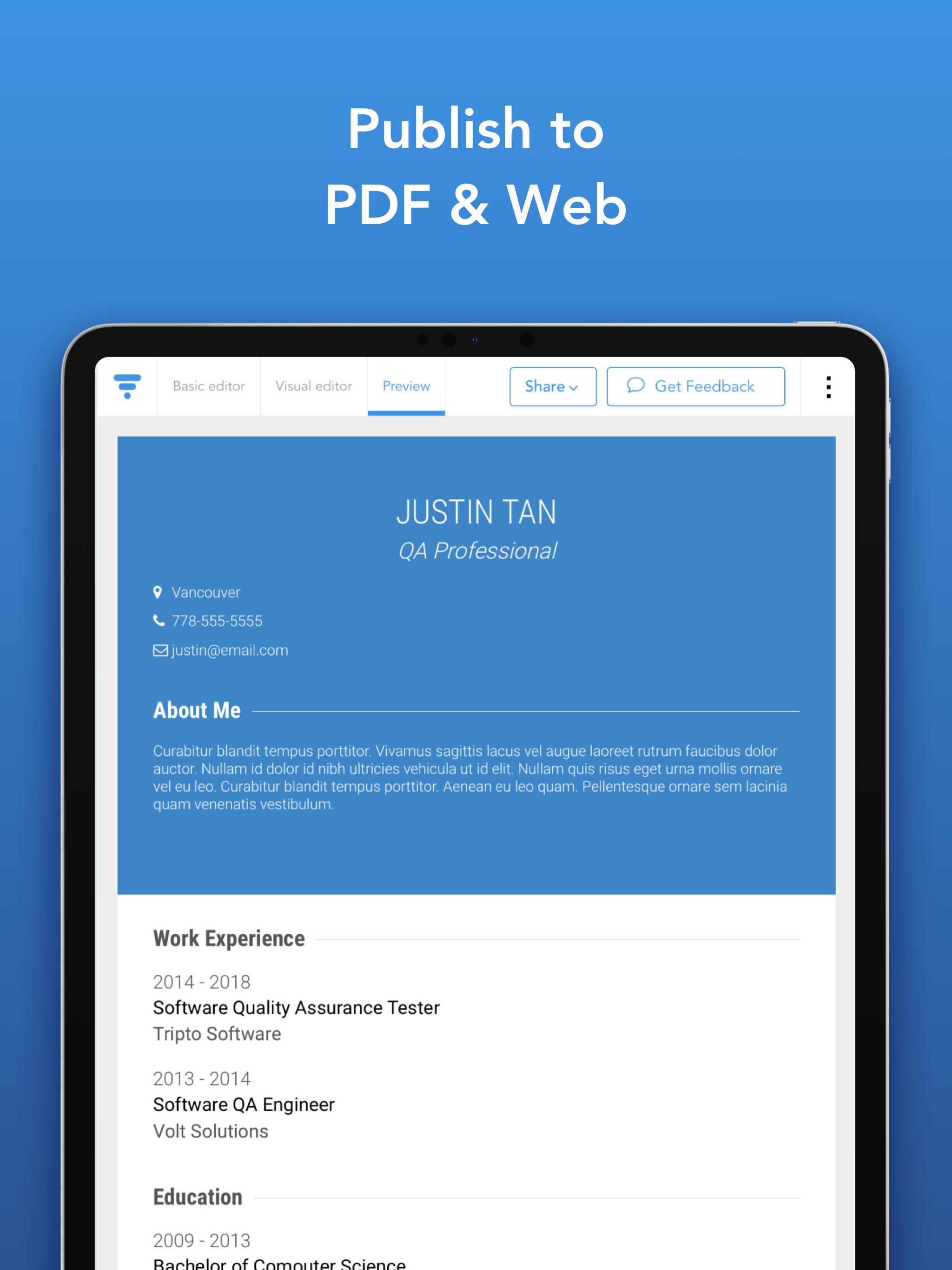 VisualCV Resume Builder screenshot 6