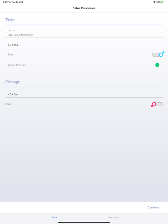 BMI Cotizador Salud Costa Rica iPad screenshot 2 - Medical app