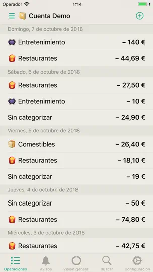 Captura de pantalla de CashSync en iPhone 9