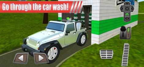 Gas Station: Car Parking Sim - Send vehicles through the automatic car wash, ensuring they sparkle before continuing their journey, with clear directional arrows guiding the path.