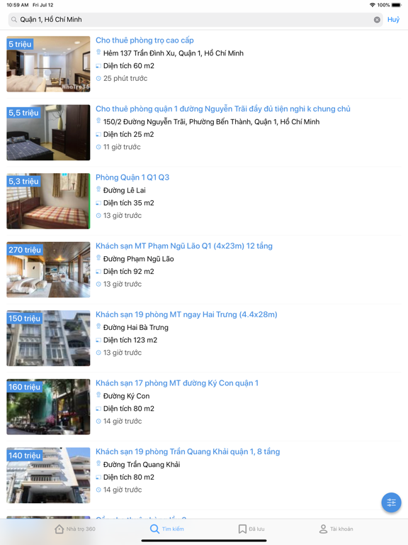 Nhà Trọ 360 - Thuê phòng iPad screenshot 2 - Lifestyle app