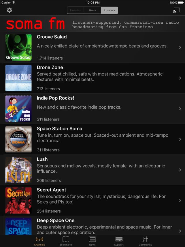 SomaFM Radio Player Screenshot