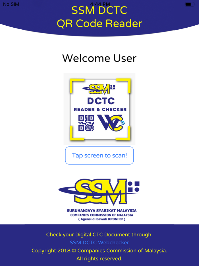 SSM DCTC QR READER