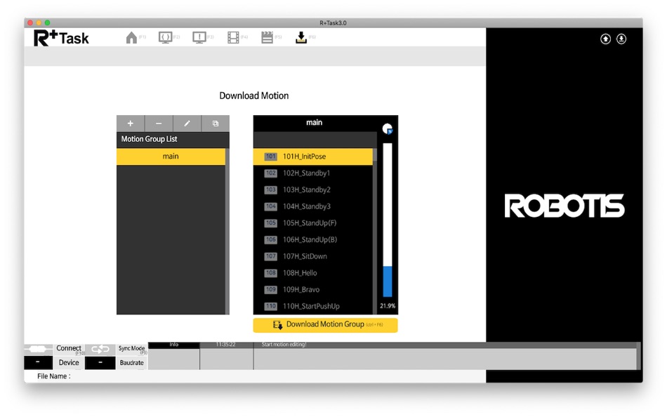 #6. R+Task3.0 (macOS) 由: ROBOTIS CO., LTD.