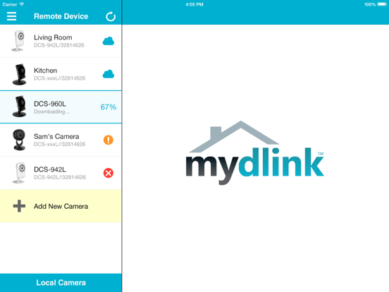 mydlink+ iPad app afbeelding 2