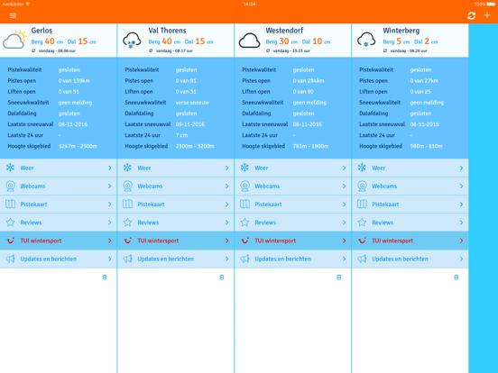 Sneeuwhoogte.nl iPad app afbeelding 1