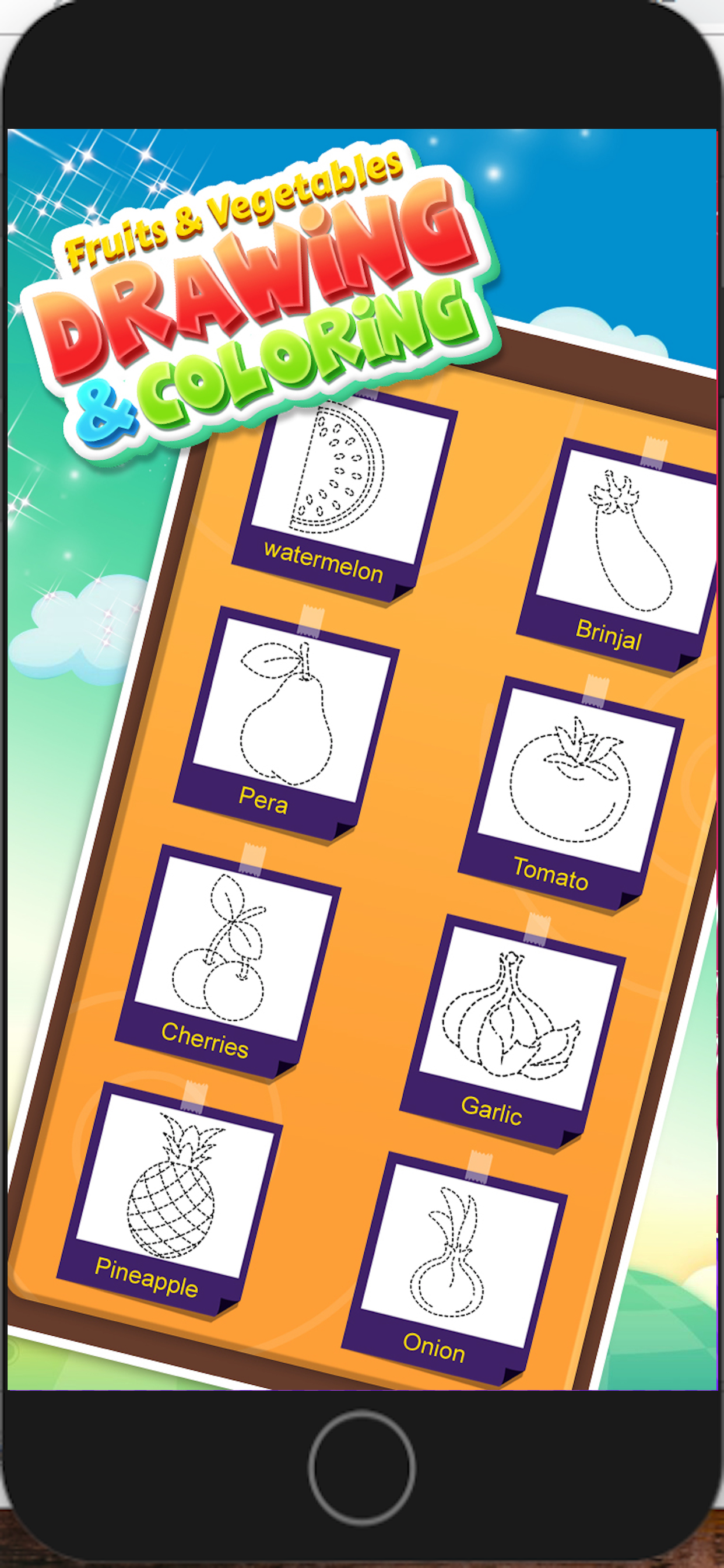 Fruits and Vegetable Coloring