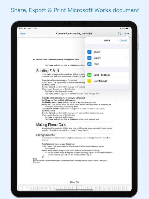 WPS Reader - for MS Works iPad screenshot 4 - Productivity app
