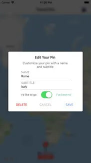How to cancel & delete travel pins: track where been 1