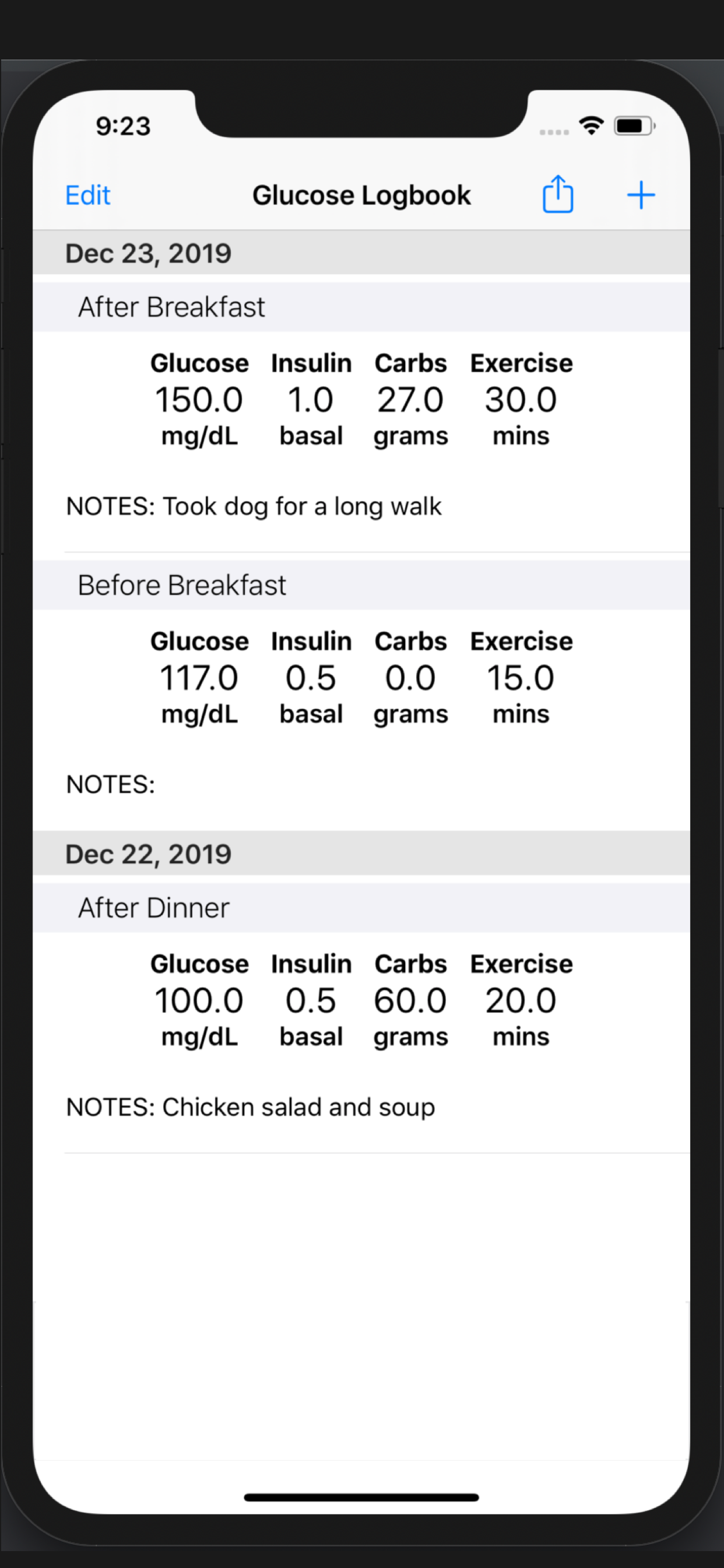 My Glucose Tracker