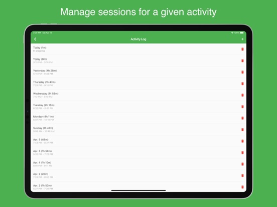 Activity Log - Time Tracker iPad screenshot 4 - Business app