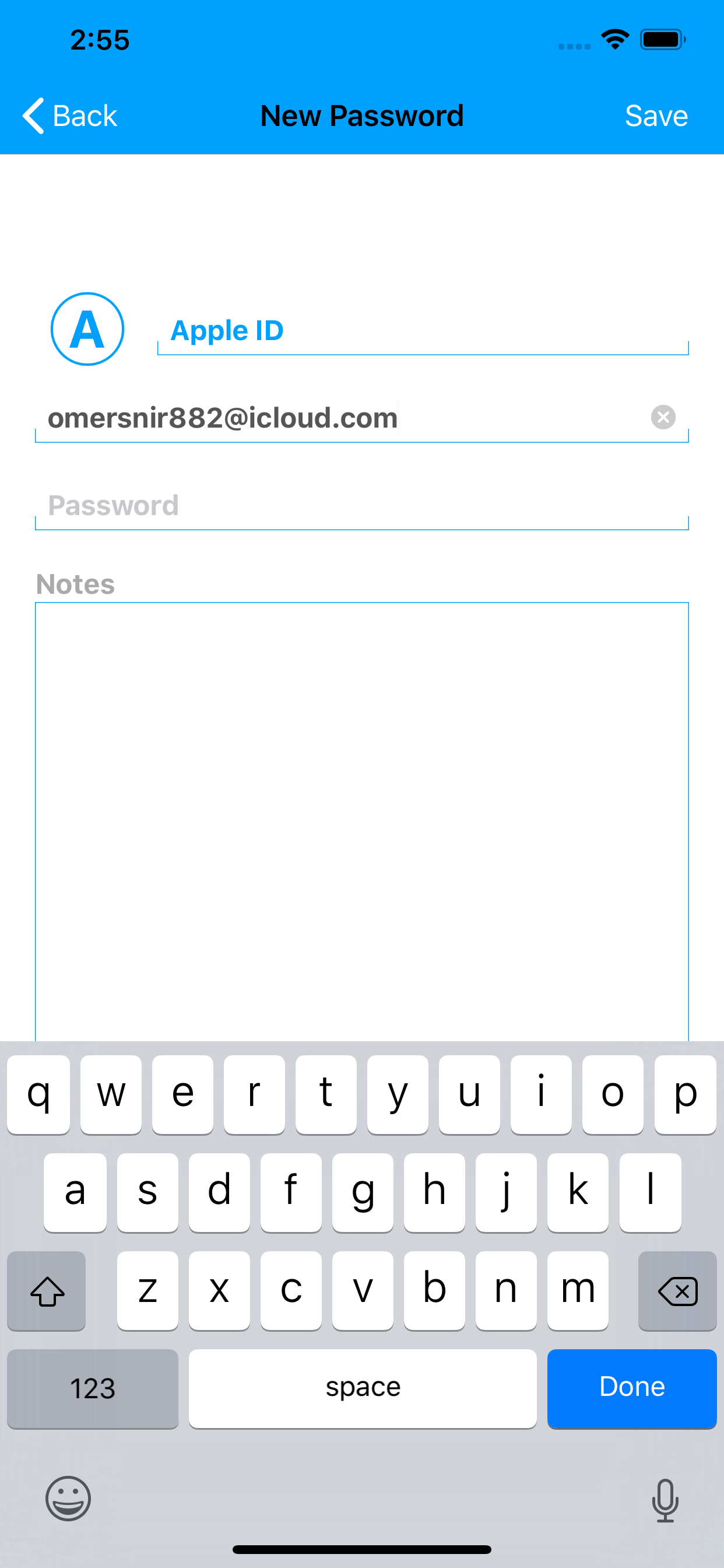 My Passwords Keyboard