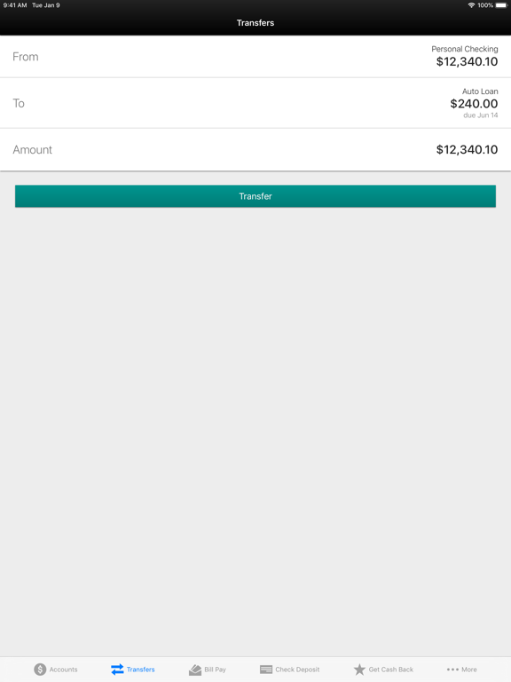 Quincy CU - Mobile Banking iPad screenshot 4 - Finance app