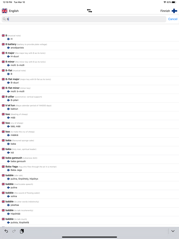 Finnish-English Dictionary iPad screenshot 5 - Reference app