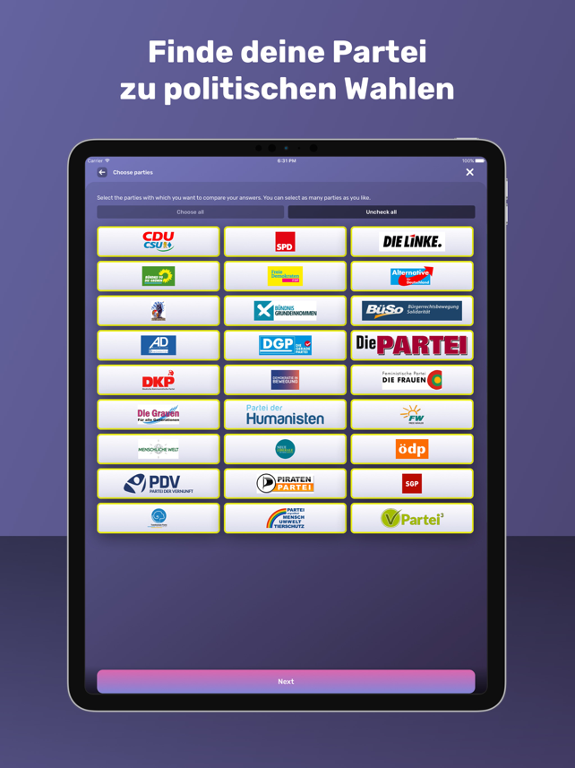 WahlSwiper Screenshot