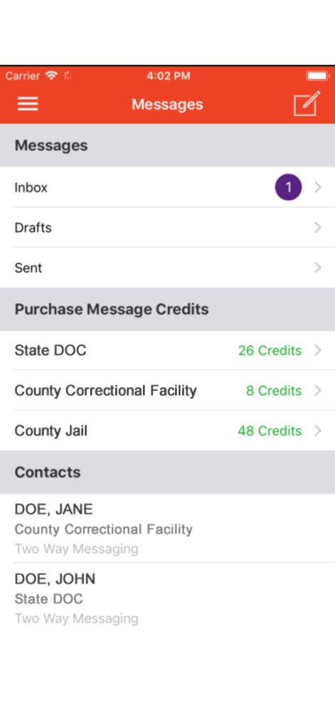 ConnectNetwork by GTL - The app centralizes communication efforts, allowing users to effortlessly manage their messaging inbox and conveniently purchase additional message credits directly from the detailed facility breakdown.