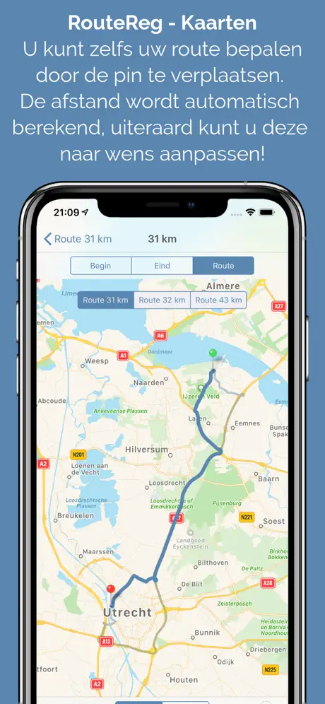 RouteReg, rit registratie