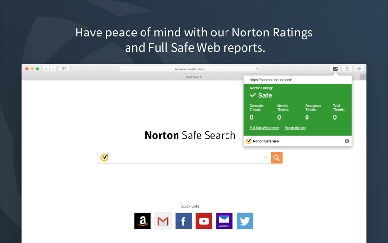 Скриншот из Norton Safe Web Plus