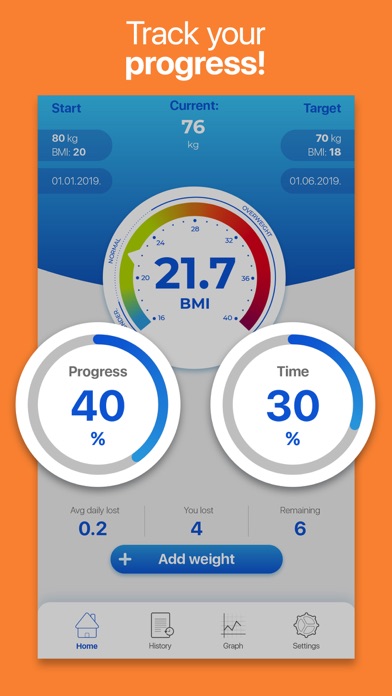 Weight Tracker BMI Calculator Screenshot