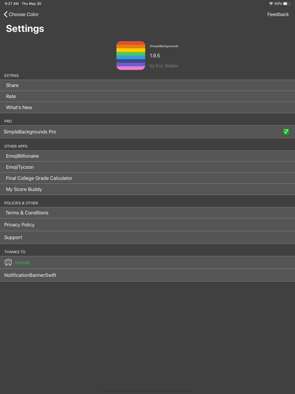 SimpleBackgrounds iPad screenshot 8 - Lifestyle app
