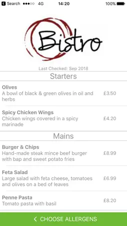 Allergy Menu screenshot 4