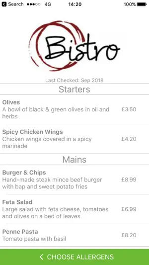 Allergy Menu screenshot 4