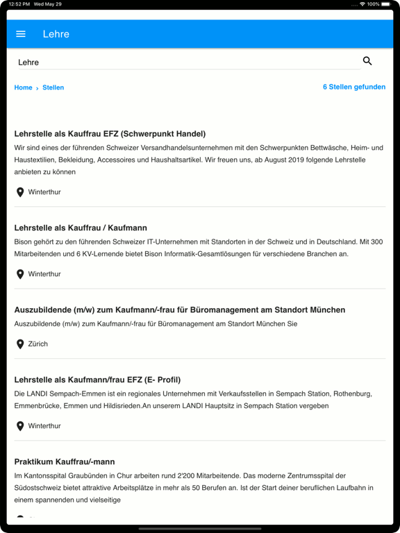 Screenshot #5 pour Lehrstellen Schweiz