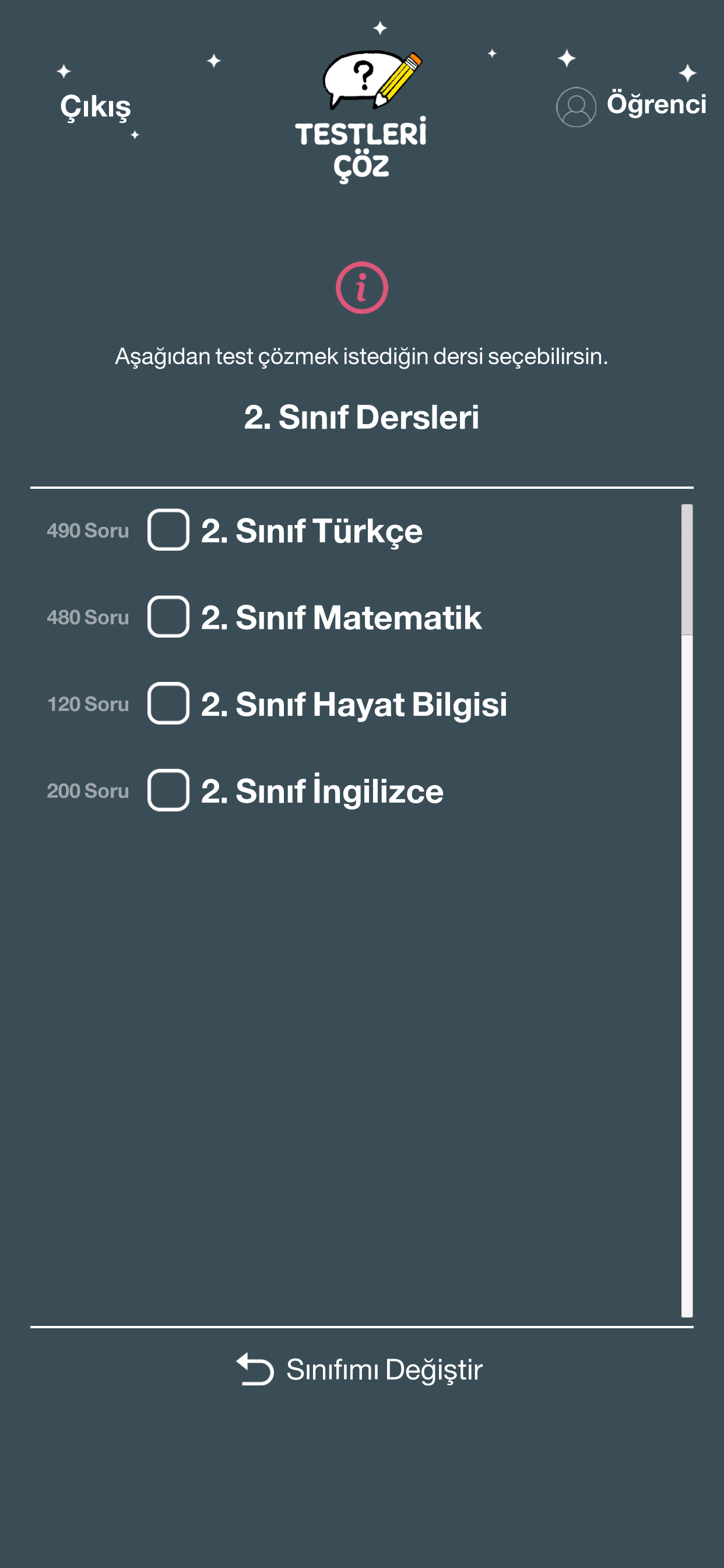 Testleri Çöz