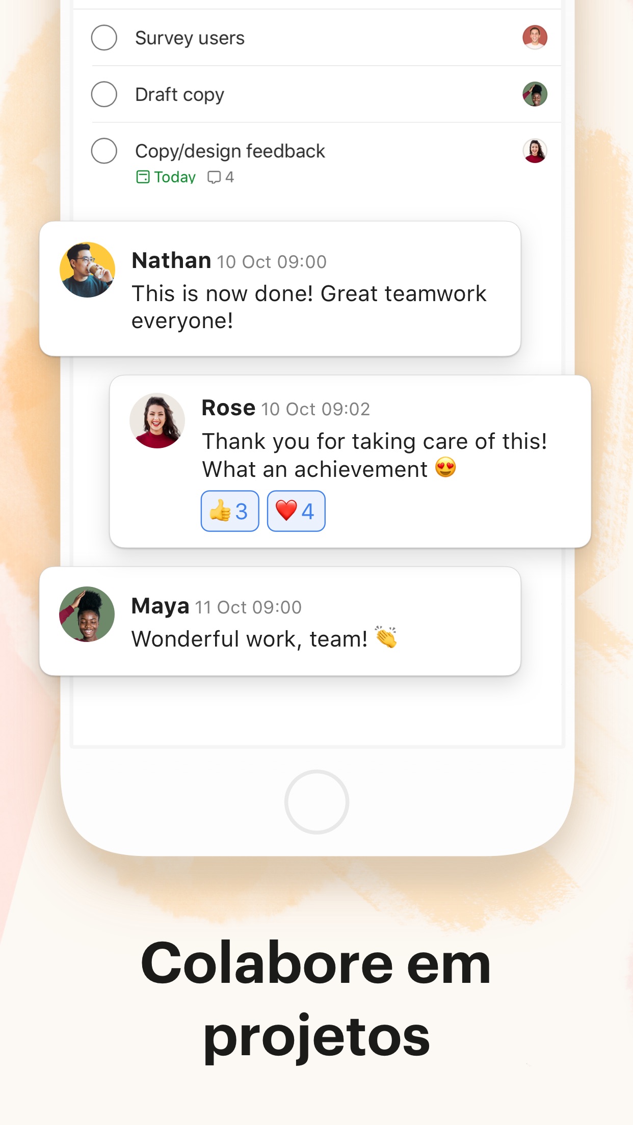 Screenshot do app Todoist: To do list e tarefas