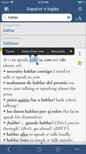 Captura de pantalla de Collins Español-inglés en iPhone 1