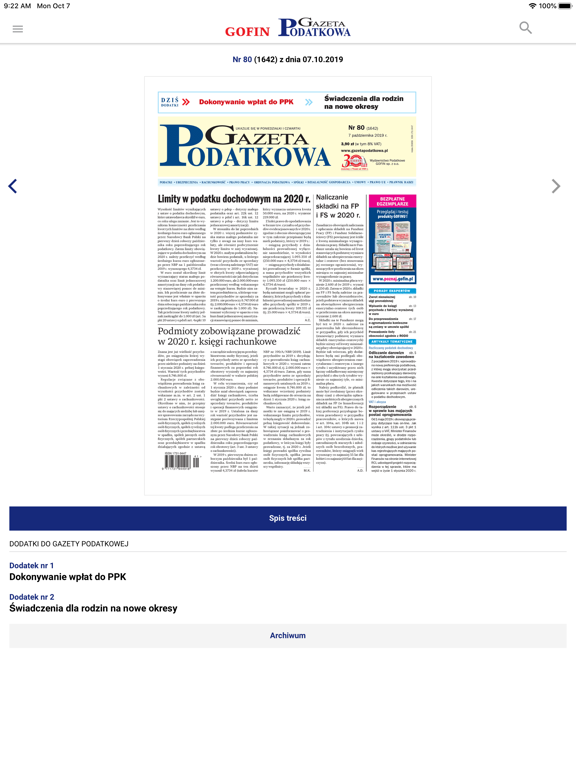 GOFIN Gazeta Podatkowa iPad screenshot 4 - News app