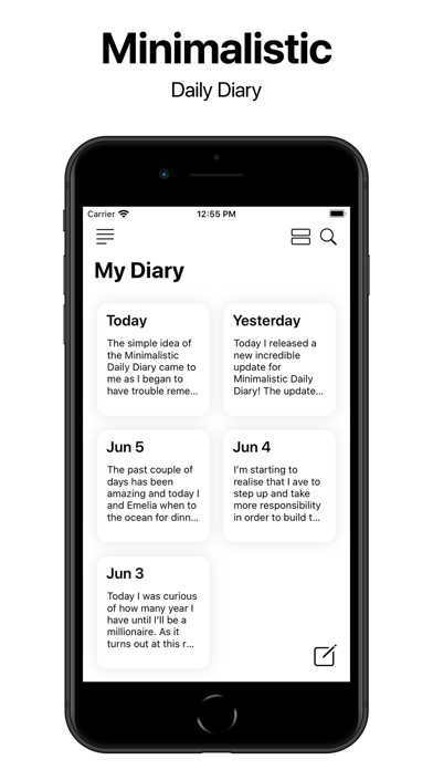 Minimalistic Daily Diary Screenshot