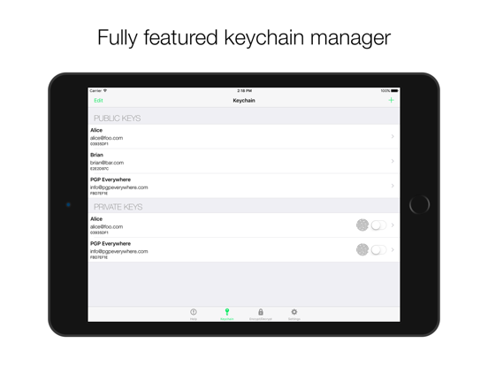PGP Everywhere iPad app afbeelding 2