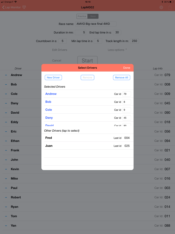 LapMonitor iPad screenshot 4 - Sports app
