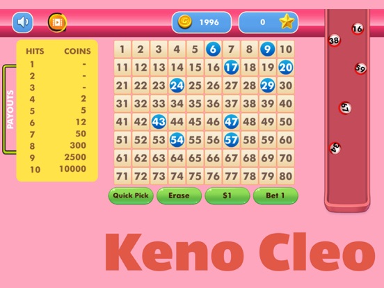 Screenshot #4 pour Keno Cleo - Classic Keno game