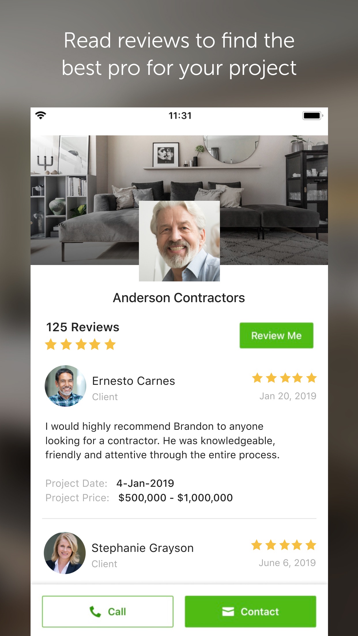 Screenshot do app Houzz - Home Design & Remodel