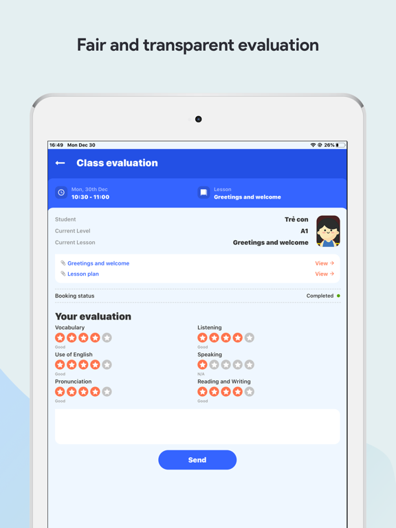 Kyna Teacher iPad screenshot