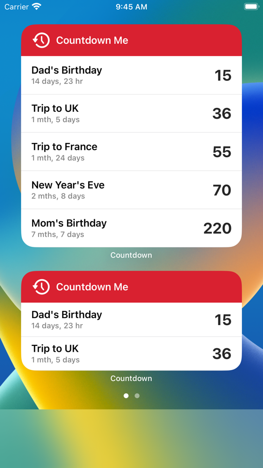 #9. Countdown Me (iOS) Podle: TapMints