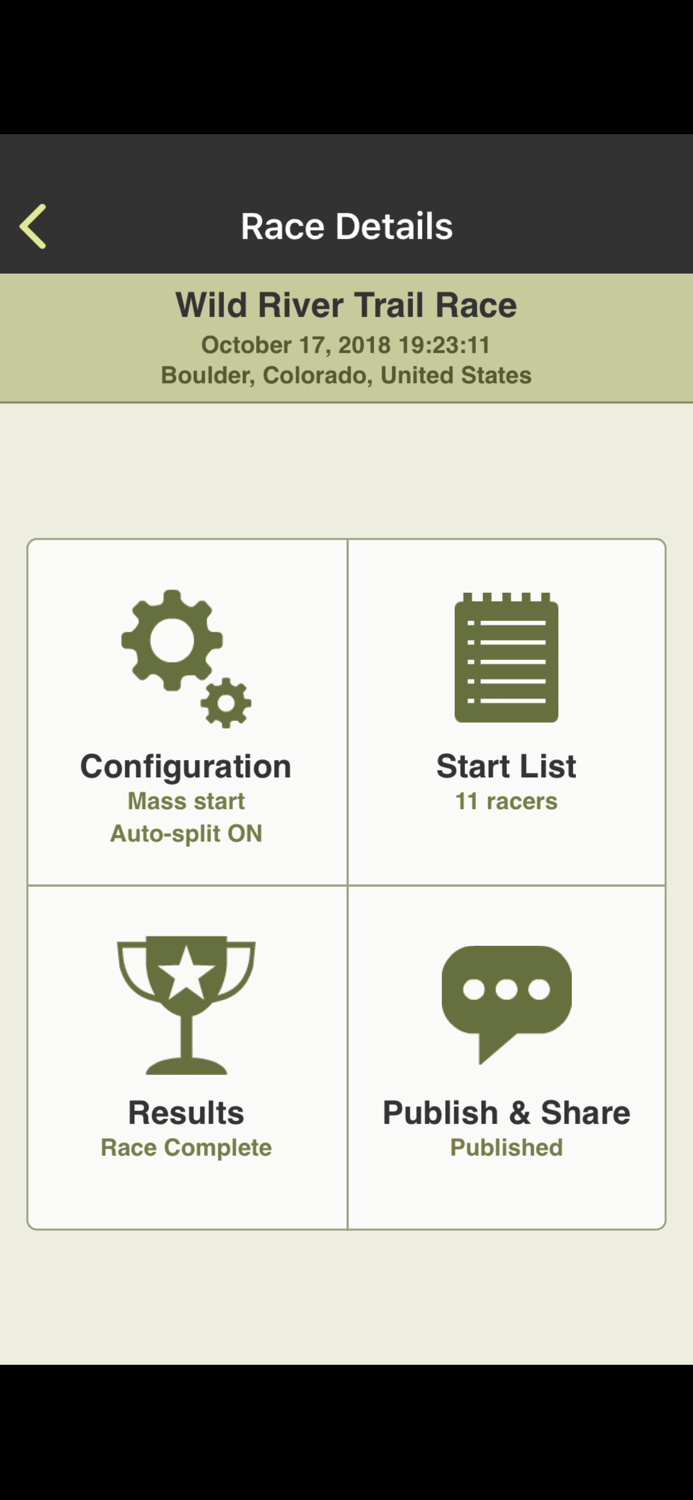 RaceSplitter — Race Timer