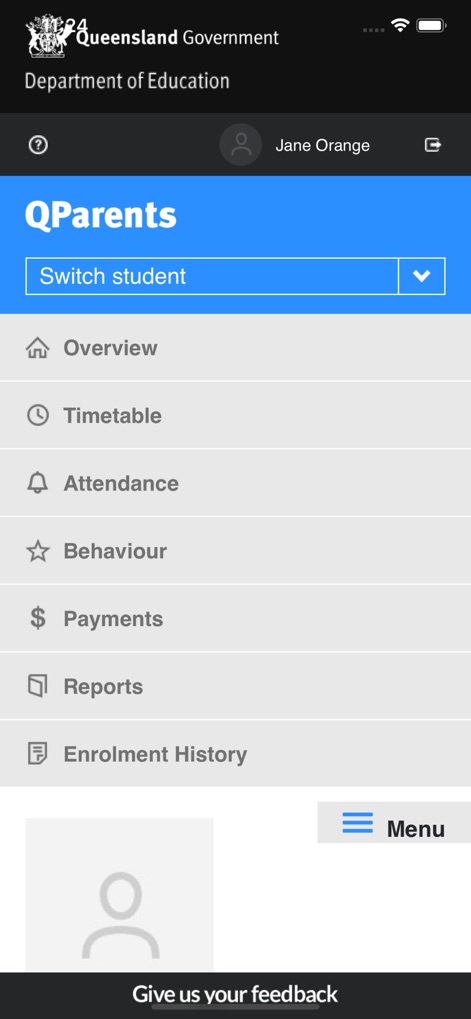 QParents - qparents-app-student-dashboard-menu