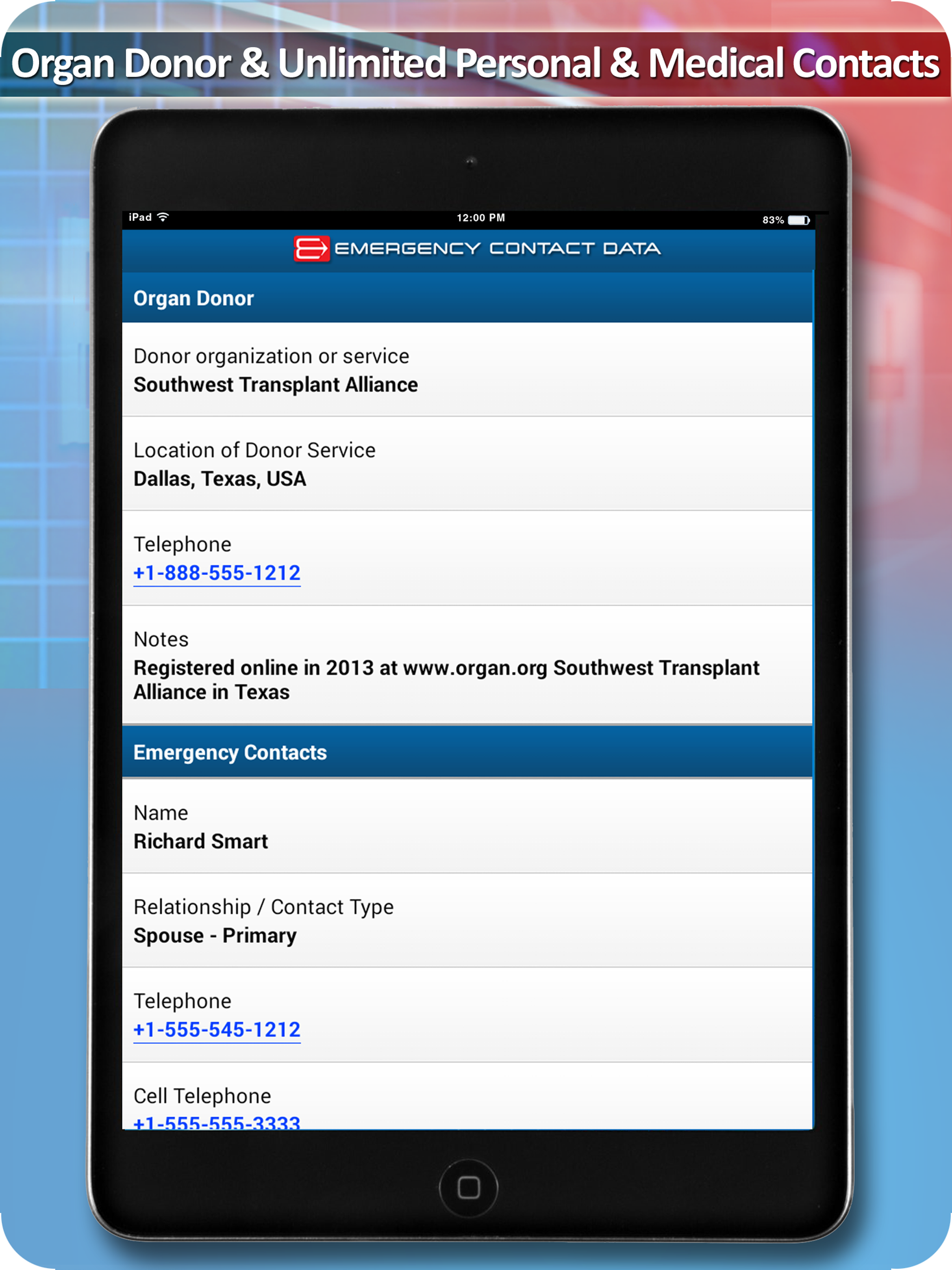 Emergency Contact Data